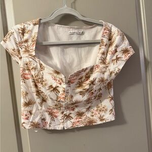 Abercrombie Tropical Print Crop Top